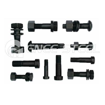 Aço carbono Ferroviário de pescoço oval parafusos e porcas M20 X 150 12,9 grau