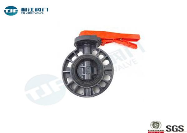 Industrial PVC Material Wafer Butterfly Valve ANSI 150 With Latch Handle