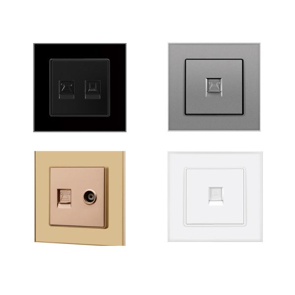 Luxury Tempered Glass Wall Socket & Switch Panel with 7H Hardness, Waterproof, and Modern Minimalist Design