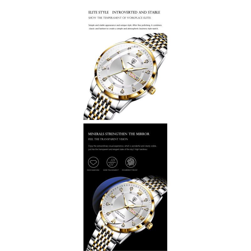 Waterproof Men's Quartz Watch · Stainless Steel Bracelet | OEM Wholesale Support - SHX