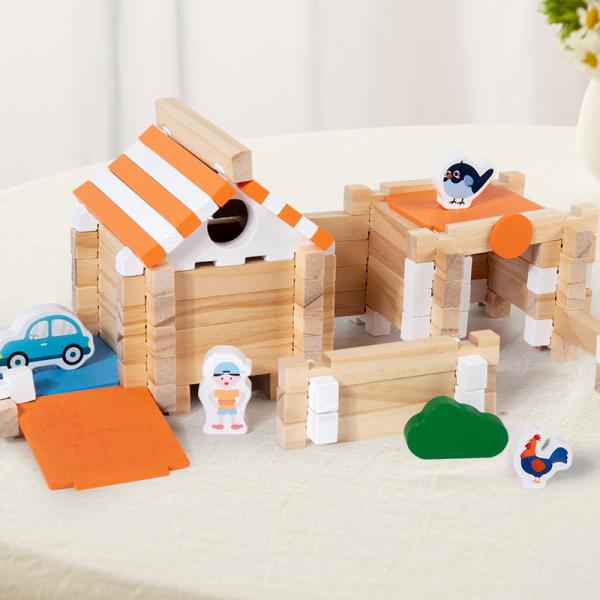 Creative Wooden Colorful Building Blocks Game Early Education Enlightenment Building Toy Educational Engineering Training Toy