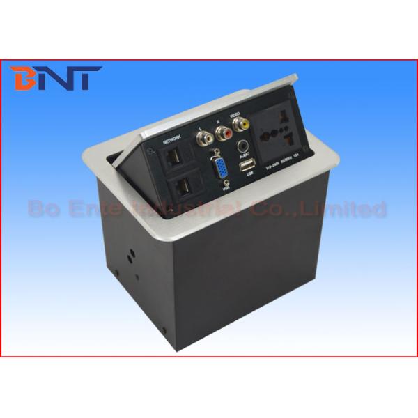 Office AV Solutions Silver Desktop Power Sockets Pop Up Size 151*121mm