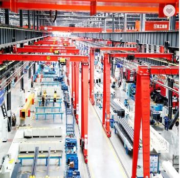 5m Span Box Type Electric Hoist Semi Gantry Crane Remote Control