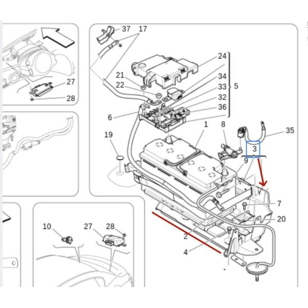 Pour le Maserati Levante Ghibli 2014-2020 porte-batterie support OEM 675000297