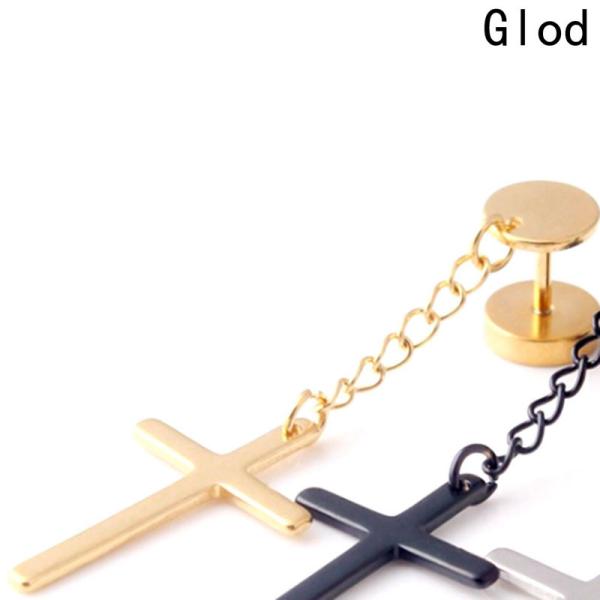 Punk Gothic Stainless Steel Stud Earring Cross Round Fake ear taper dumbbell Fashion Women Mens Rock Style Jewelry