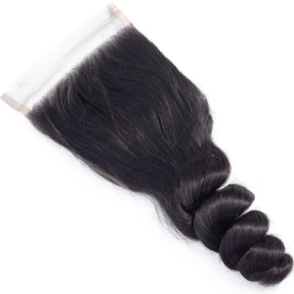 Human Hair Extension 4x4 Glueless Lace Closure Short Loose Wave Wig Remy Hair Grade