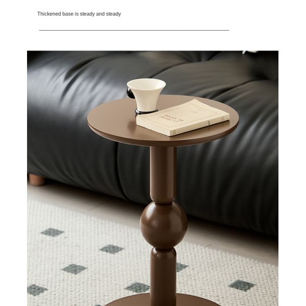 Modern Round Sofa Side Table with Swivel Caster Wheels Wooden Center Table Nightstand Accent Coffee Table for Sofa Couch