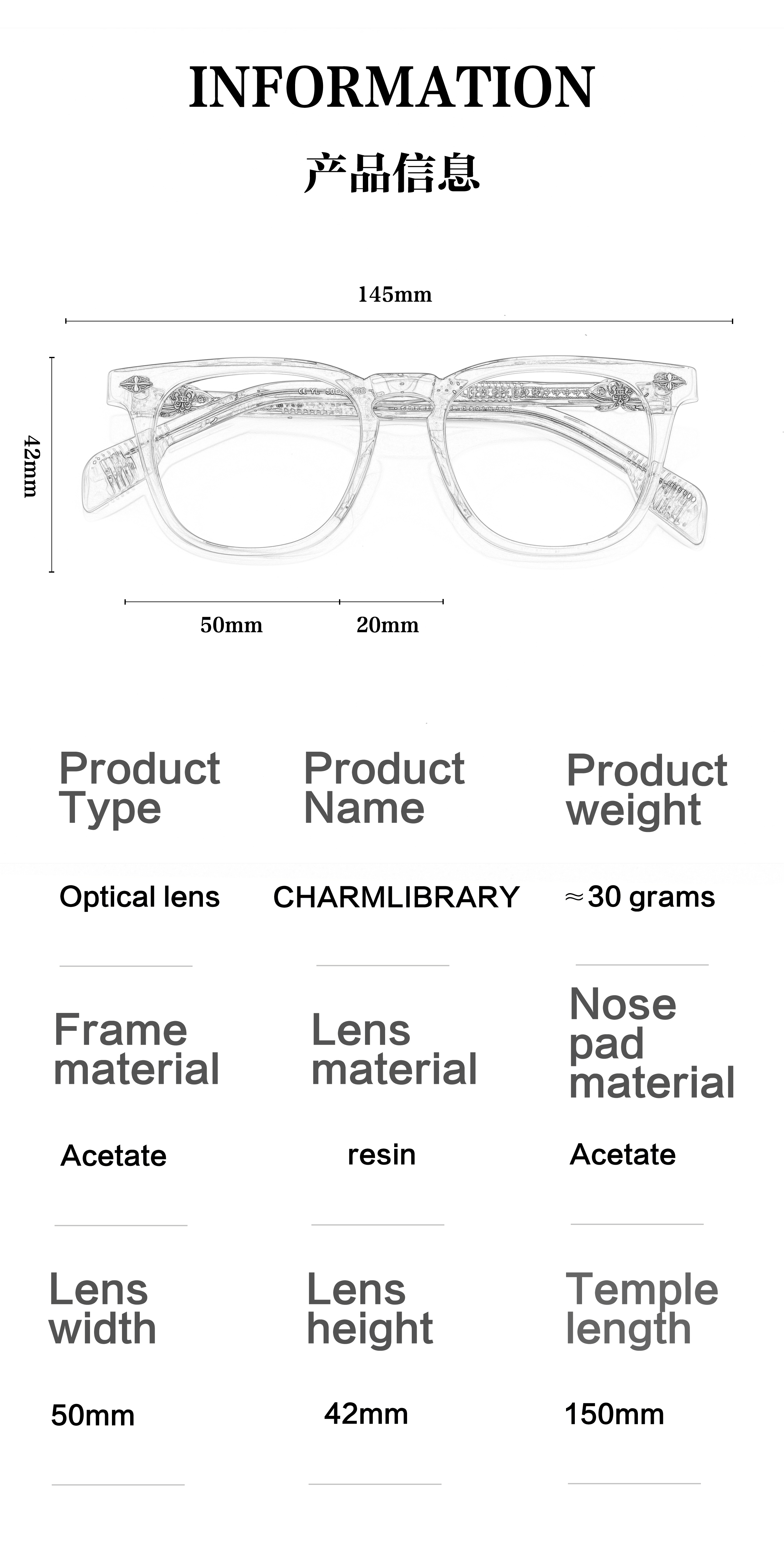 Solid Punk Style Full Rim Butterfly Shape Lightweight Durable Prescription Presbyopia Metal Accessory logo Glasses Famous Brands