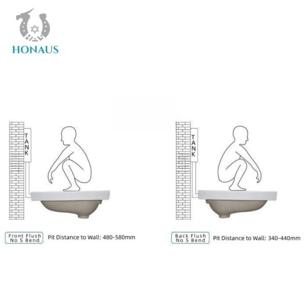 560*420*190mm Bathroom Toilet Squatting Pan With Cistern S Trap P Trap