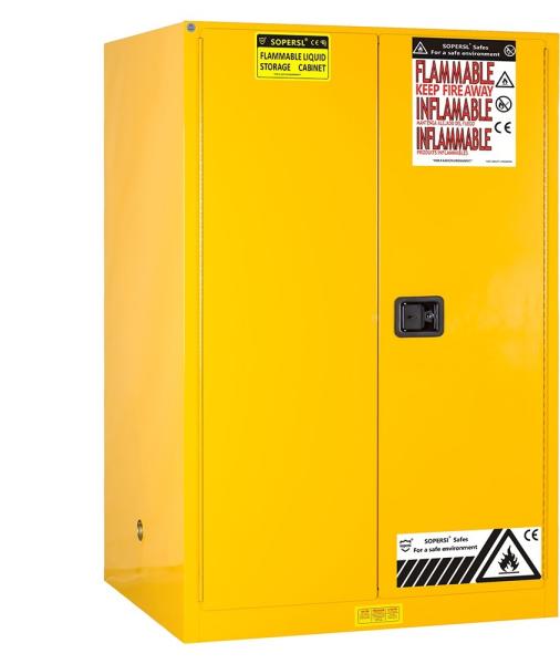 Armários no amarelo do LABORATÓRIO, armário da prova de fogo de armazenamento 45gallon, armário de armazenamento químico para o líquido inflamável