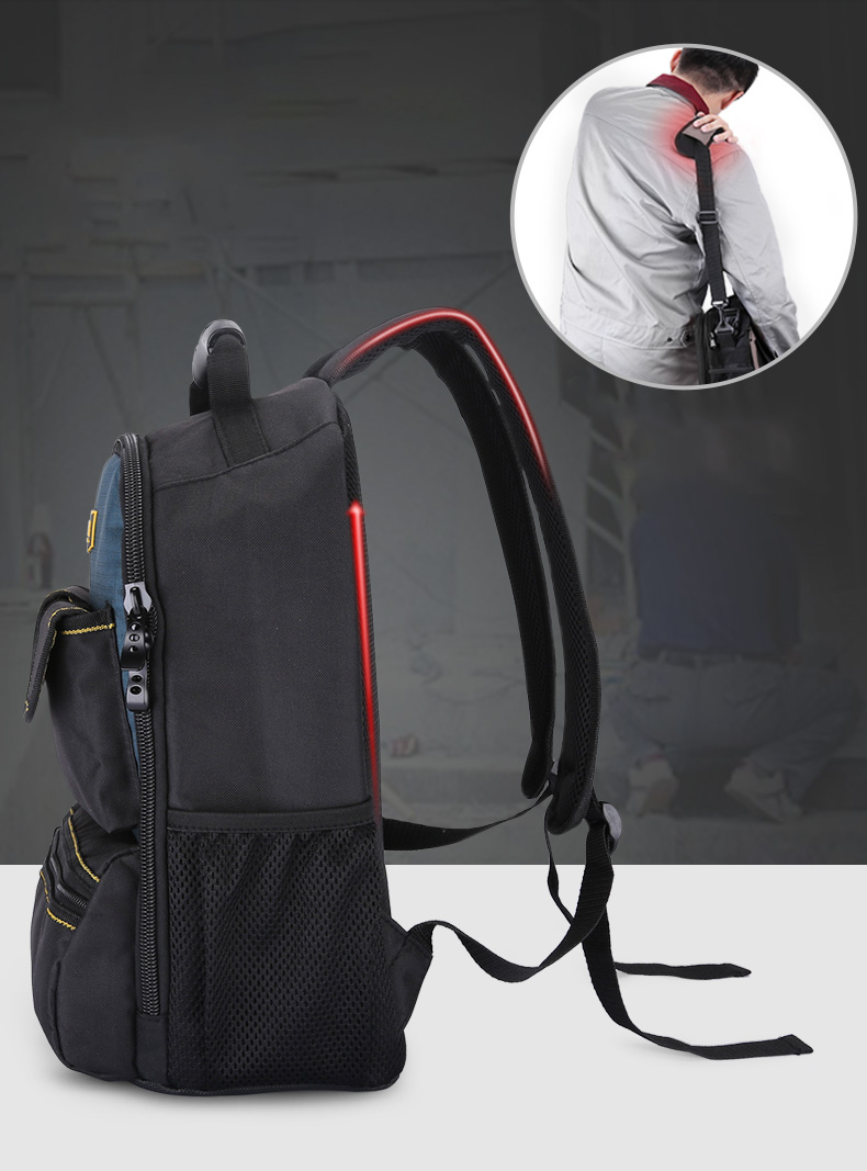 Multifunctional Water Resistant Laptop Electrician Backpack Tool Bag for Tools Storage