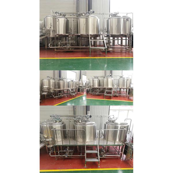 three vessels professional brewing equipment 1000L combination brewhouse with 6 fermenters