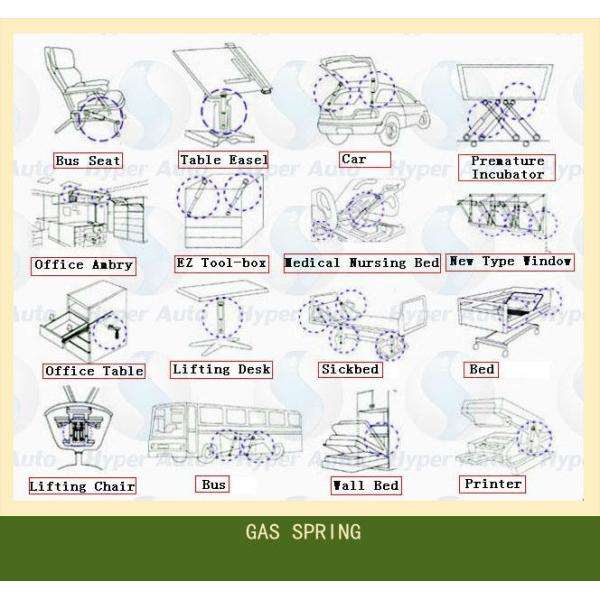 Nitrogen Gas Damper Furniture Stainless Steel Gas Spring For Door