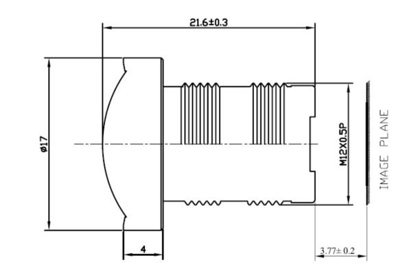 1/3  2.1mm  Megapixel wide angle S mount lens,HFOV125 degree, F2.0 ,  CCL13021MP