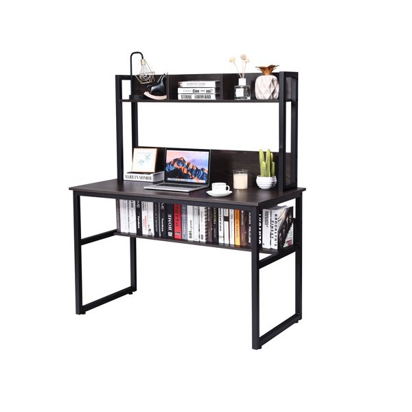 Commercial Furniture SOHO Modern Wood Desk with Bookshelf and Laptop Workingstation