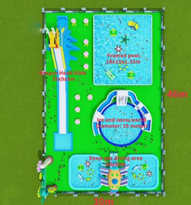 Parque aquático inflável personalizável para o seu negócio de parque aquático