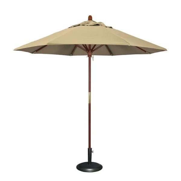 Folding Umbrella for Outdoor Garden Waterproof Sun Protection Hardwood Striped Design