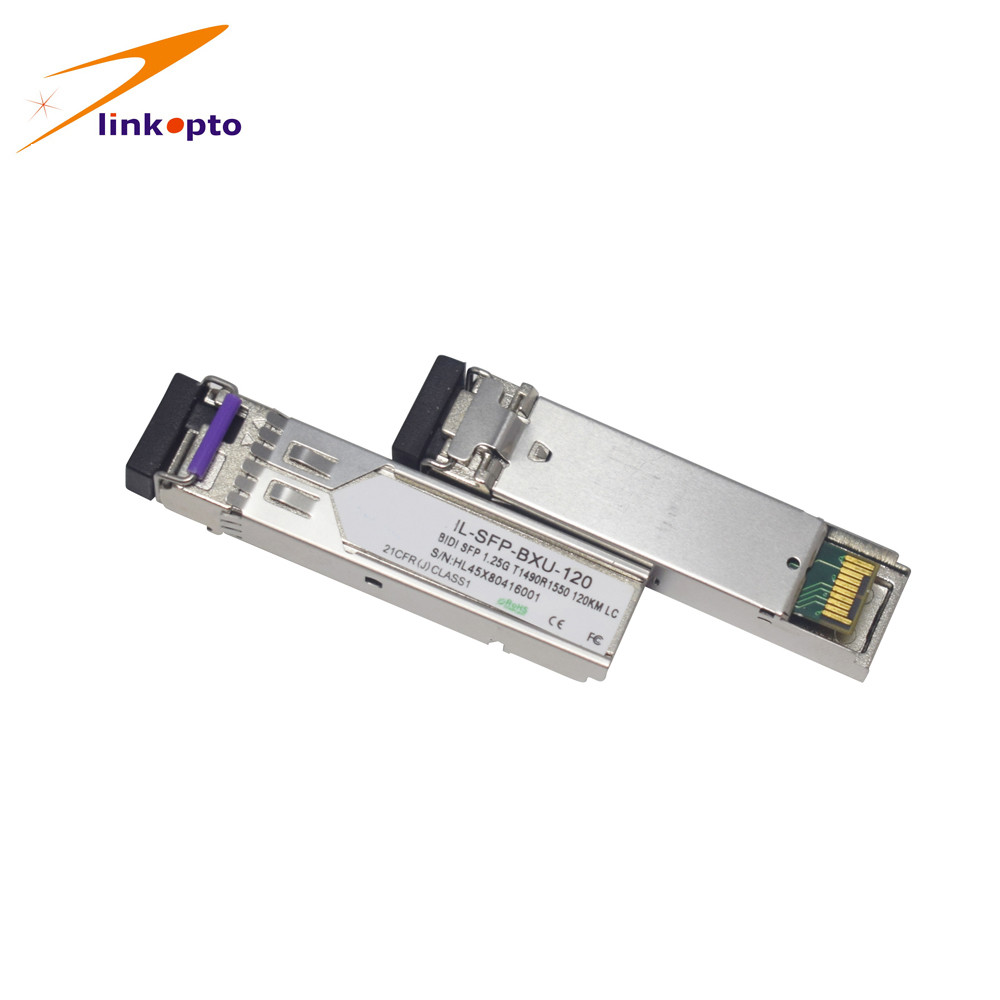 Приемопередатчик достигаемости 1.25G Sfp Bidi до 160KM, симплексный приемопередатчик LC Sfp двухнаправленный