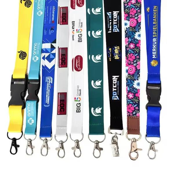 Custom Nylon Polyester Personalised Laynards Print Keychain Neck Strap Medal Sublimated Card Holder Lanyard with logo Custom