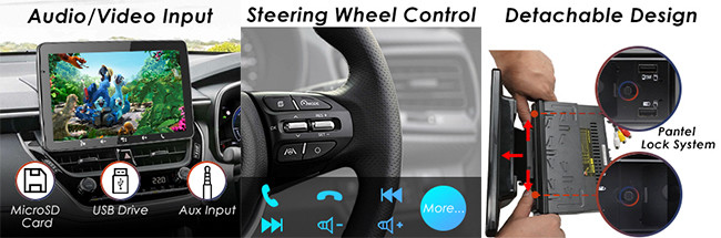 RDS 1 Din Car Stereo Mirrorlink 9 дюймовый Android Head Unit Mp5 Player Carplay