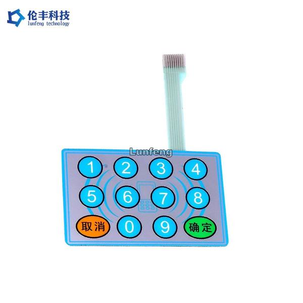 Customized Flat Membrane Switch , Printing Rubber Keypad Control Panel Overlay