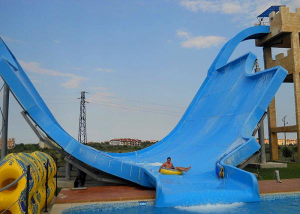 Holiday Resort Fiberglass Water Slide 12 M Platform Height 18.5 KW Power