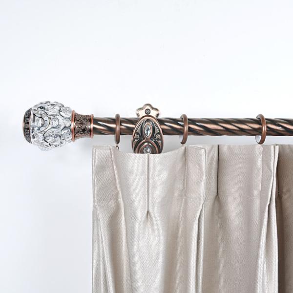 Vintage Curtain Rod Finials Crystal Collection Water Ripple With Cover Red 25mm Decorative Head