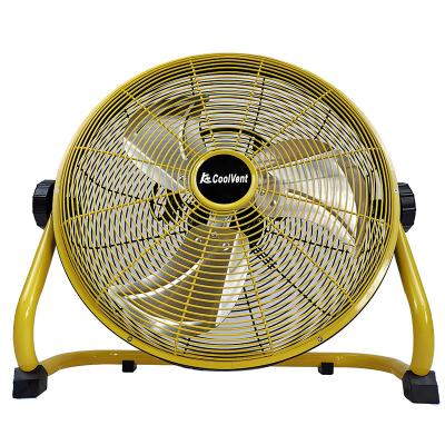 KCoolVent K12DF Industrial Floor Fans DC Recharge Portable 12inch Yellow / Black