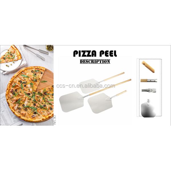 лопата для пиццы из анодированного алюминия 66 см, корка для пиццы из алюминия, 12 дюймов, перфорированная серебром