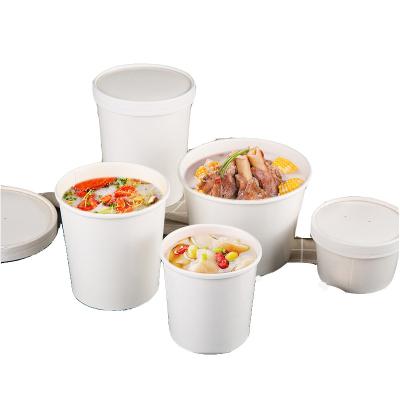 32oz 960ml Custom printing prorridge packaging cup leakproof white kraft cup logo printed