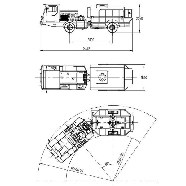 Подземное транспортное средство CY-3000 Подземные транспортные средства для транспортировки горного топлива