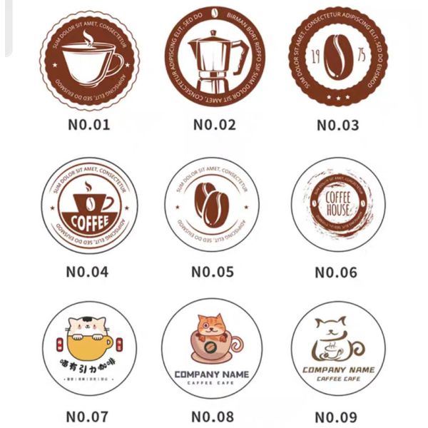 Die Cut Food Packaging Sticker for Coffee Paper Cup Logo Custom 60ml 80ml