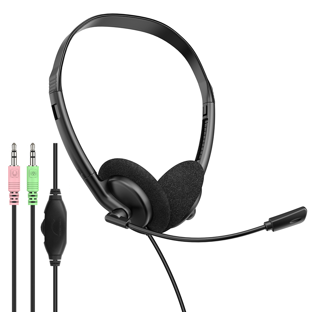 Lightweight wired telephone headset with ENC noise‑cancelling flexible boom microphone. Supports USB, Type‑C & 3.5mm jack, perfect for call centers, remote work, online meetings and classes，OEM & ODM