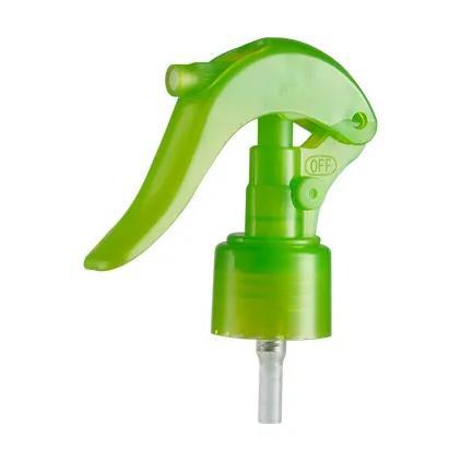 Transparent Green Mini Trigger Sprayer Ribbed Closure Precise 0.05ml Trigger Spray Cap