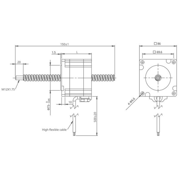 Мотор Nema 34 (86mm) гибридный stepper, двухполярный, 4 руководство, винт руководства АКМЕ, малошумный, длинная жизнь, formedical оборудование