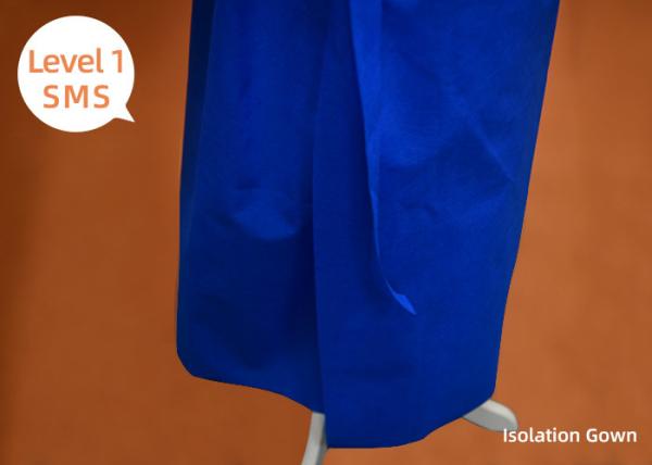 Blue Surgical Isolation Gown Full Back Non Sterile / Disposable Protective Wear