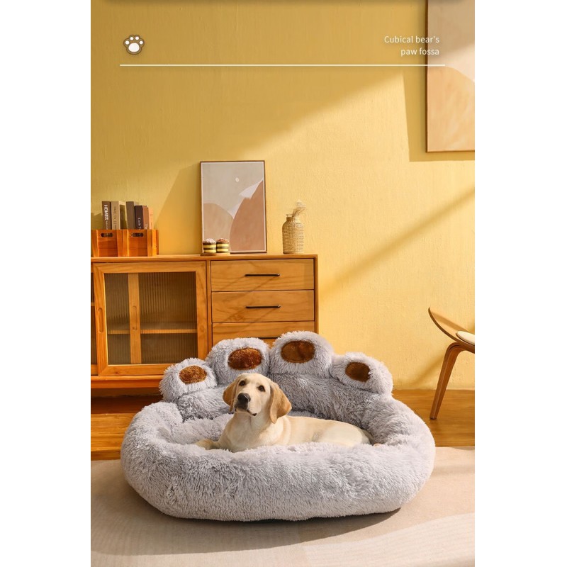 Handmade Modern Fashion Winter Thickened Warm Nest Cat Dog Furry Sleeping Mat Pet House Dog Bed Round Foldable