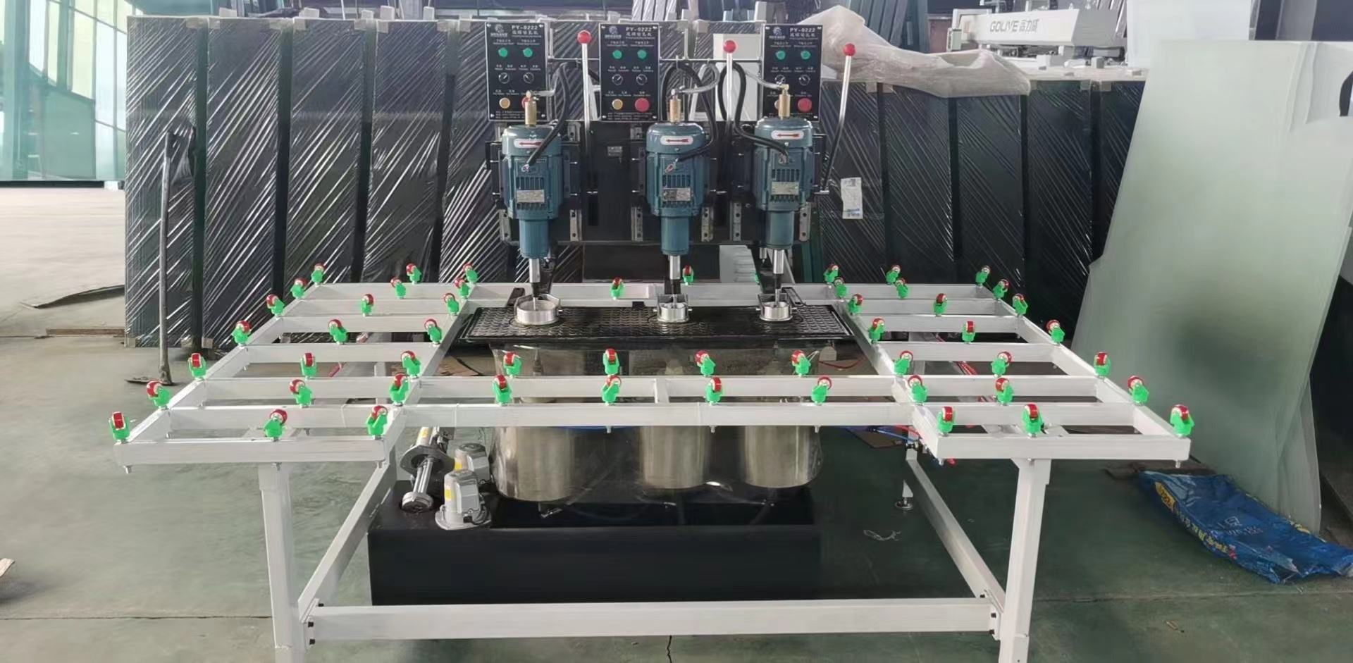 3-25mm Three Head Glass Drilling Machine For Efficiency / Safety