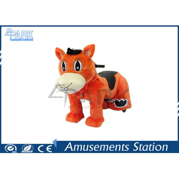 Adjustable Stirrup Coin Operated Horse / Horse Ride On Toy Washable Skins