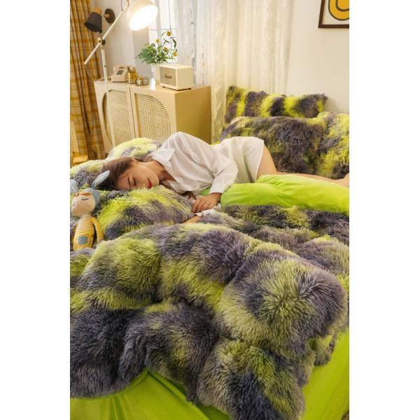Fabric Density 173 * 118 Colored 4-Piece Mink Crystal Milk Rabbit Velvet Bedding Set