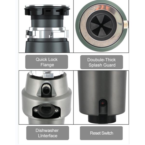 200*200*400mm Kitchen Waste Disposer 2800r/Min Anti Jamming