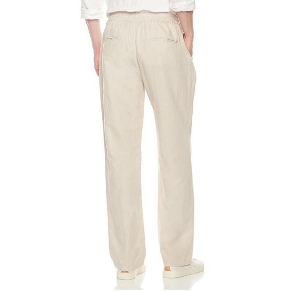 Cotton Blend Mens Casual Linen Pants Lightweight Relaxed Fit With Drawstring