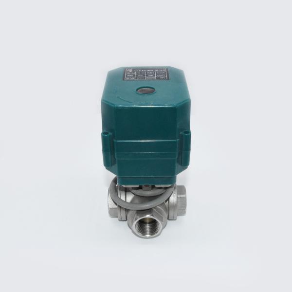 Electric 3 Way Motorized Ball Valve Flow Control Npt With Actuator