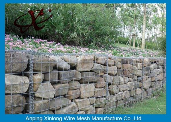 80*100 Hot Dipped Galvanized Gabion Wall Cages Gabion Baskets For Bank Protection