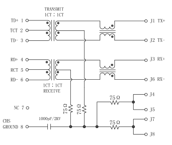 Локальные сети RJ45 Джек LPJ0012BDNL 10/100Base-T одна гаван изоляция 1500Vrms