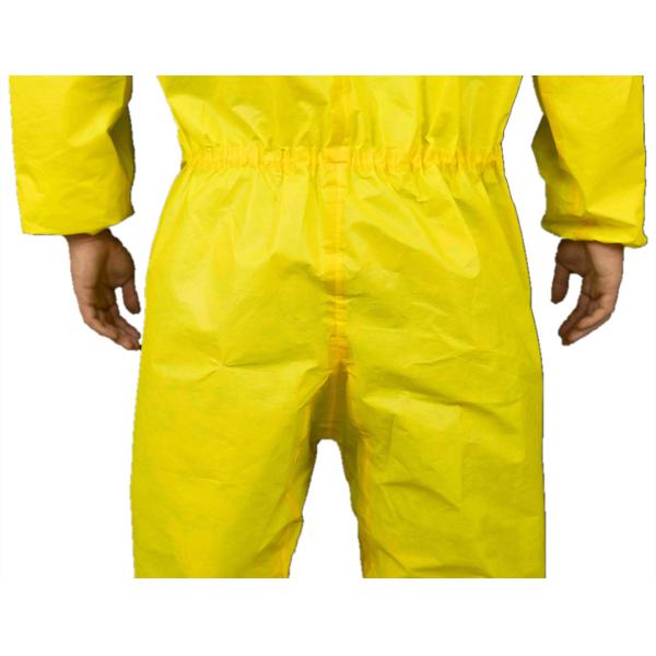 Coverall Type3B устранимый медицинский с 3 частями клобука и желтой лентой