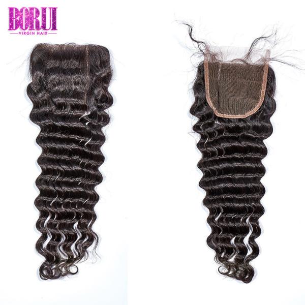 Deep Wave Peruvian Hair Bundles , Peruvian Hair Bundles With Closure 12a Original