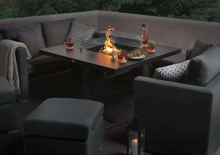 Modern Design Garden Furniture Sofa Set with Firepit Table Table Size W126 x D126 x H71cm