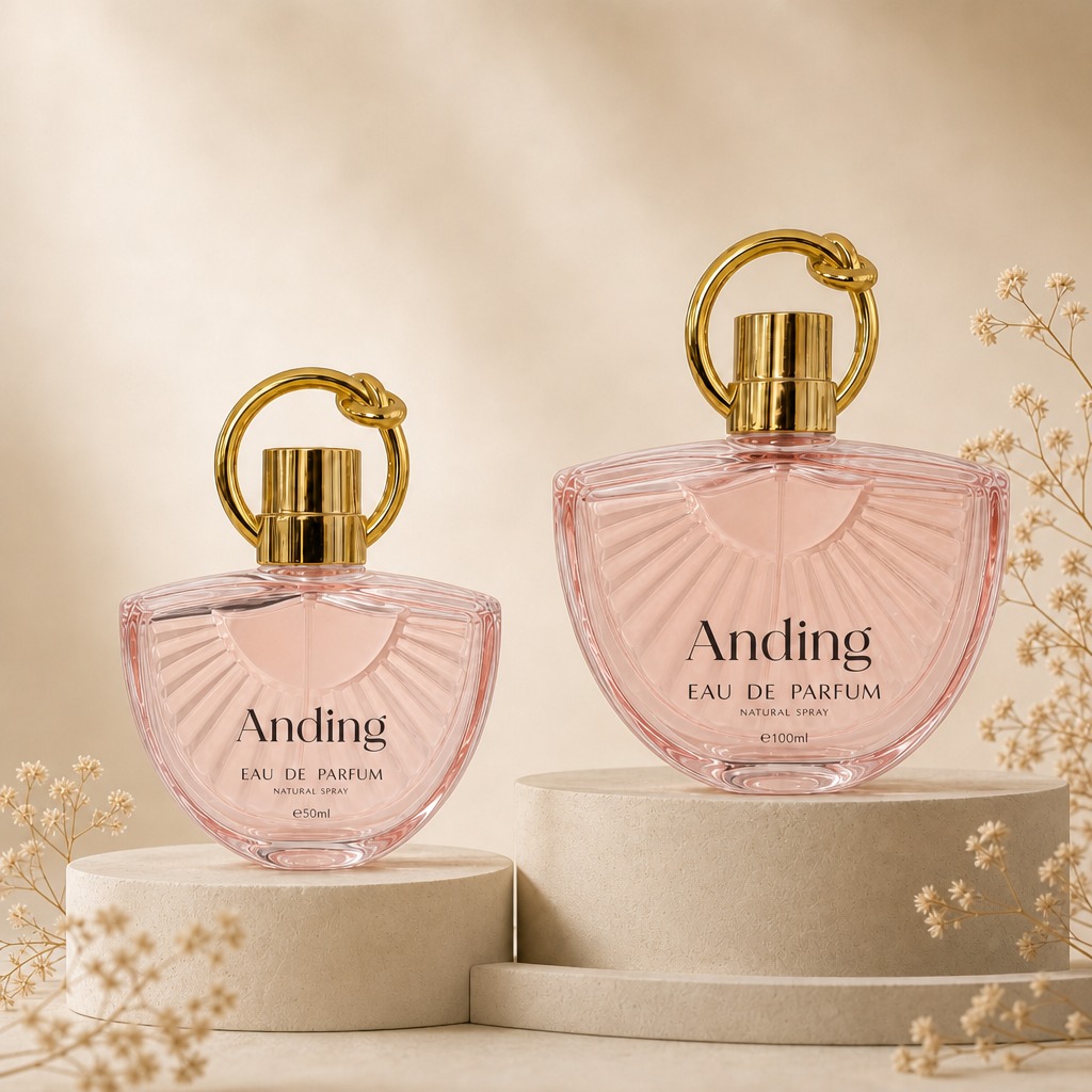50ml 100ml Glass Perfume Bottle Unique Ring Cap Handbag Style Empty Spray