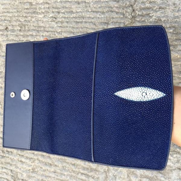 Unisex Authentic Stingray Skin Male Long Trifold Wallet Genuine Leather Women Men Large Clutch Purse Lady Money Bag